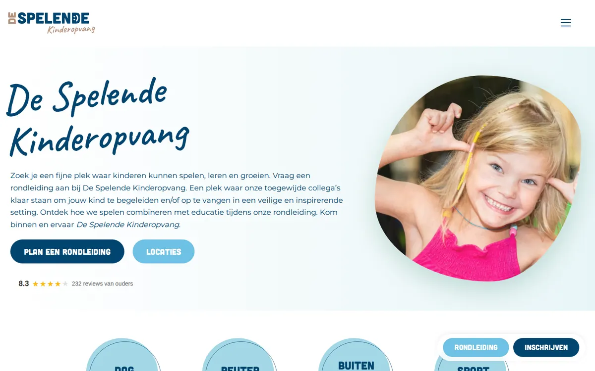 Website van De Spelende Kinderopvang