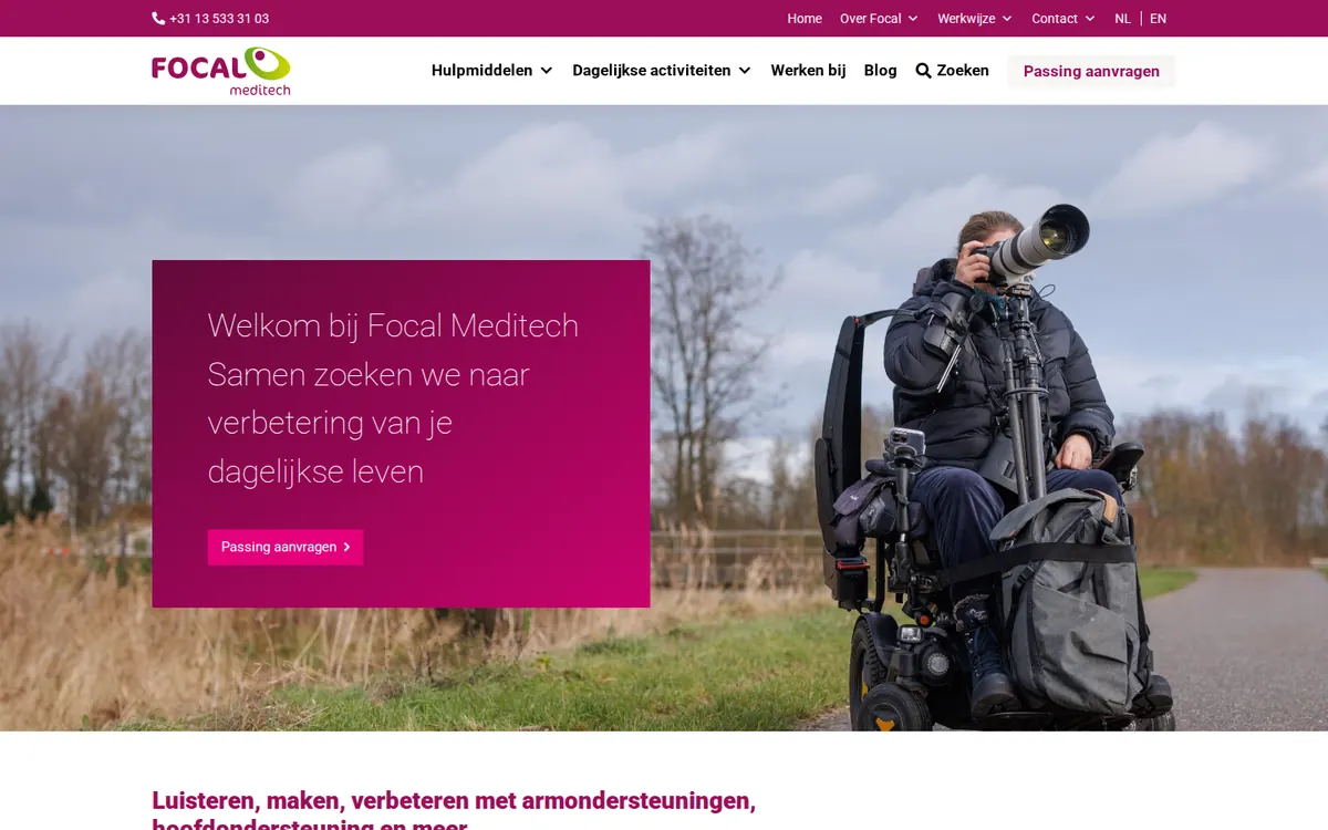 Website van Focal Meditech